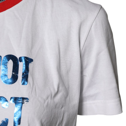 Dolce & Gabbana White Graphic Print Cotton Crew Neck T-shirt