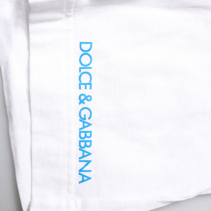 Dolce & Gabbana White Graphic Print Cotton Crew Neck T-shirt