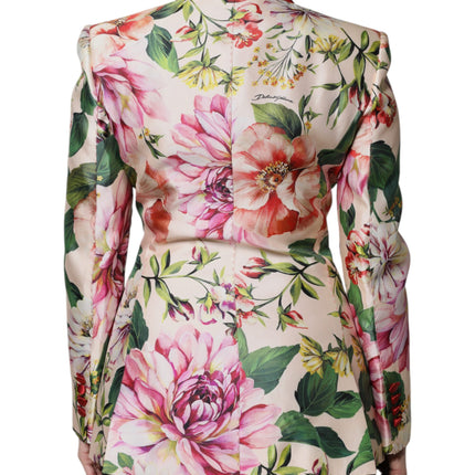 Dolce & Gabbana Multicolor Floral Double Breasted Jacket