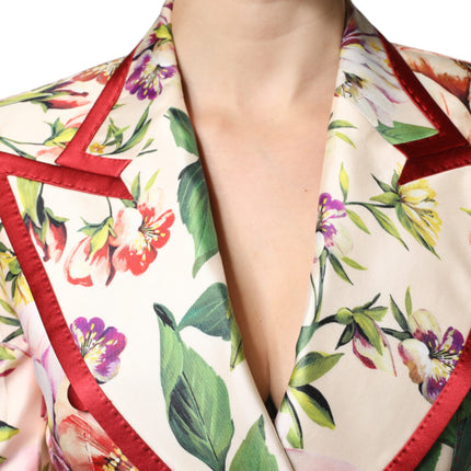Dolce & Gabbana Multicolor Floral Double Breasted Jacket