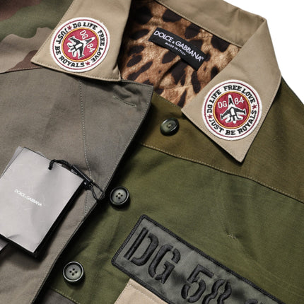 Dolce & Gabbana Military Green Cotton Button Down Jacket