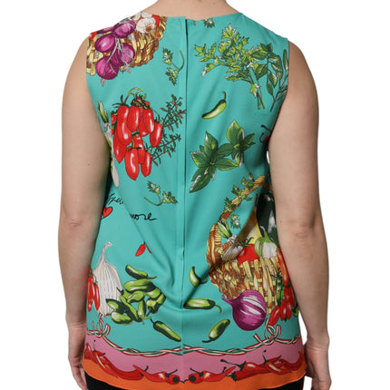Dolce & Gabbana Multicolor Floral Silk Sleeveless Tank Top