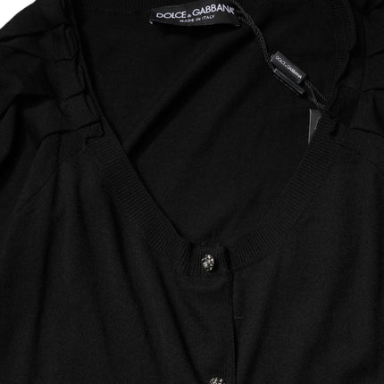 Dolce & Gabbana Black Button Down Short Sleeve Blouse Top