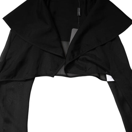 Dolce & Gabbana Black Silk Sheer Long Sleeves Blouse Top