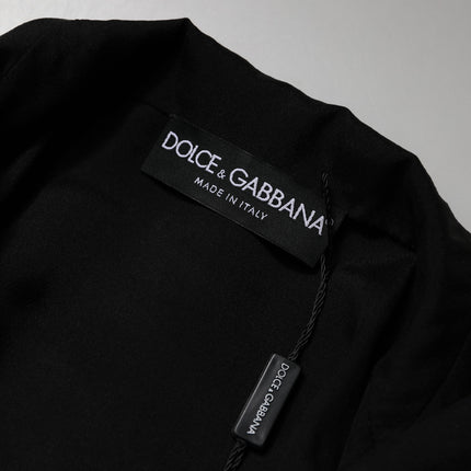 Dolce & Gabbana Black Silk Sheer Long Sleeves Blouse Top