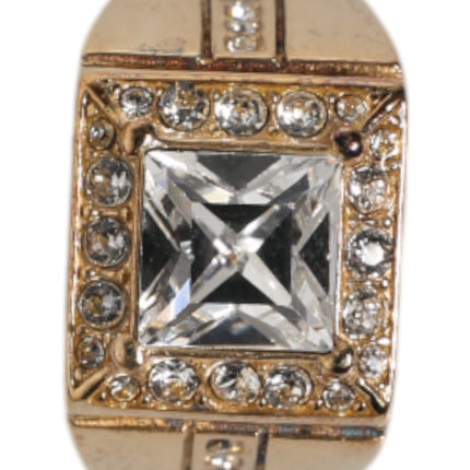 Dolce & Gabbana Gold Tone Sterling Silver 925 Crystals Ring
