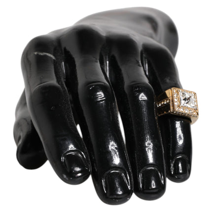 Dolce & Gabbana Gold Tone Sterling Silver 925 Crystals Ring