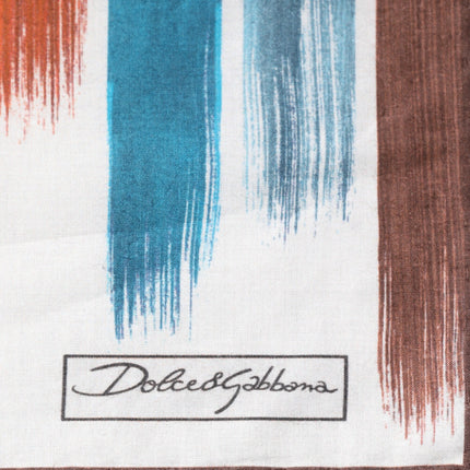 Dolce & Gabbana Multicolor Stripes Cotton Square Foulard Scarf