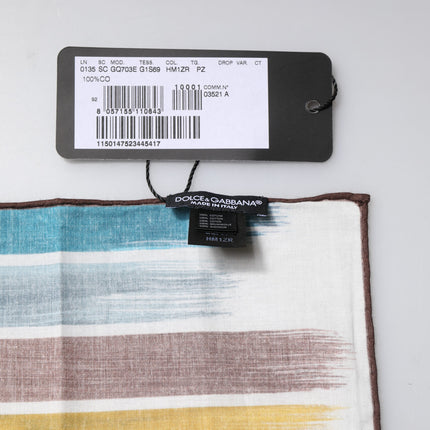 Dolce & Gabbana Multicolor Stripes Cotton Square Foulard Scarf