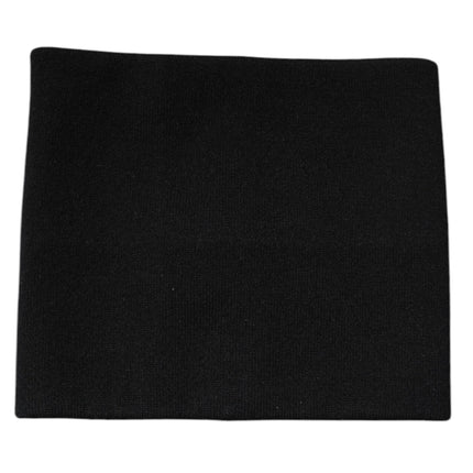 Dolce & Gabbana Black Cashmere Knitted Square Handkerchief Scarf