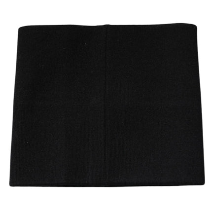 Dolce & Gabbana Black Cashmere Knitted Square Handkerchief Scarf