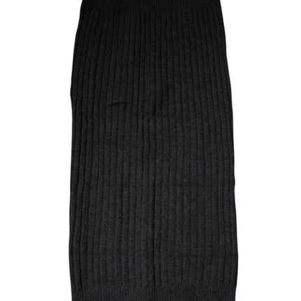 Dolce & Gabbana Black Cashmere Knitted Neck Warmer Foulard Scarf