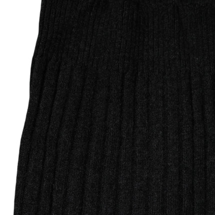 Dolce & Gabbana Black Cashmere Knitted Neck Warmer Foulard Scarf