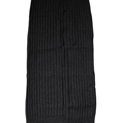 Dolce & Gabbana Black Cashmere Knitted Neck Warmer Foulard Scarf