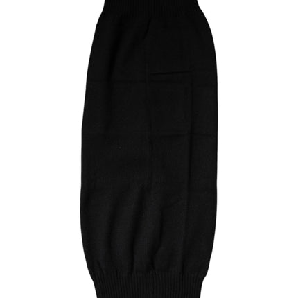 Dolce & Gabbana Black Cashmere Knitted Neck Warmer Foulard Scarf