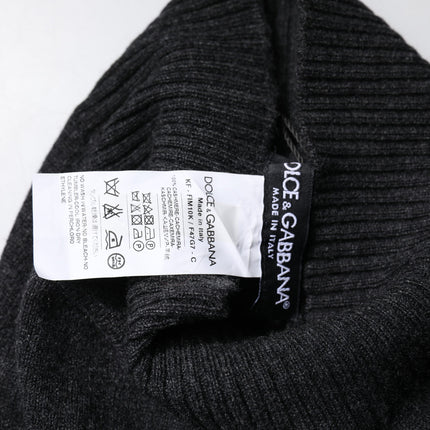 Dolce & Gabbana Black Cashmere Knitted Neck Warmer Foulard Scarf