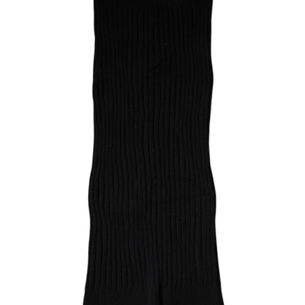 Dolce & Gabbana Black Cashmere Knitted Neck Warmer Foulard Scarf