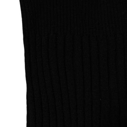 Dolce & Gabbana Black Cashmere Knitted Neck Warmer Foulard Scarf