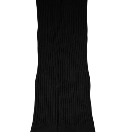 Dolce & Gabbana Black Cashmere Knitted Neck Warmer Foulard Scarf