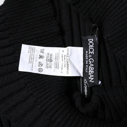 Dolce & Gabbana Black Cashmere Knitted Neck Warmer Foulard Scarf