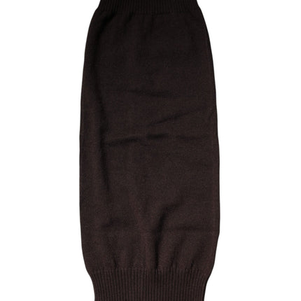 Dolce & Gabbana Brown Cashmere Knitted Neck Warmer Foulard Scarf