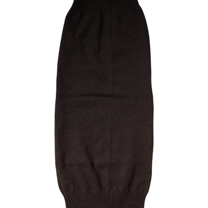 Dolce & Gabbana Brown Cashmere Knitted Neck Warmer Foulard Scarf