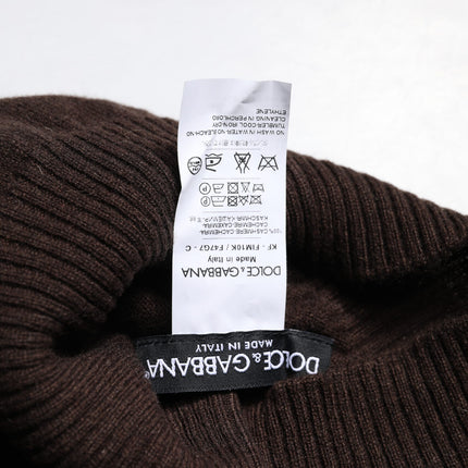 Dolce & Gabbana Brown Cashmere Knitted Neck Warmer Foulard Scarf