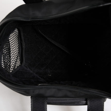 Dolce & Gabbana Black Shoulder Strap Pet Carry Logo Plaque Bag
