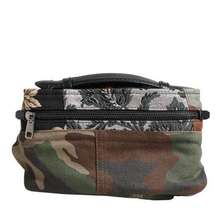 Dolce & Gabbana Multicolor Camouflage Patchwork Logo Waist Fanny Pack Bag