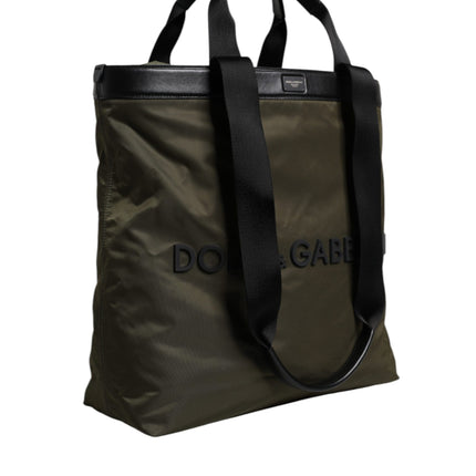 Dolce & Gabbana Military Green Nylon Shoulder Strap Tote Bag