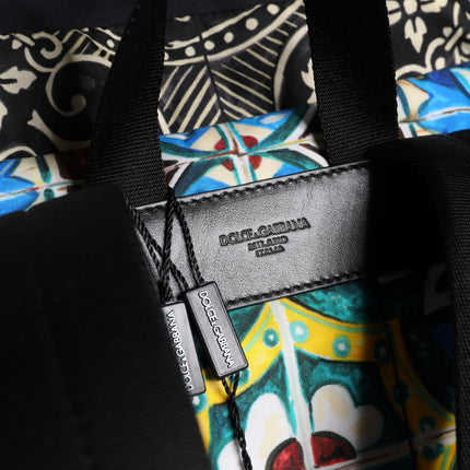 Dolce & Gabbana Multicolor Maiolica Print Nylon Backpack Bag