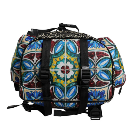 Dolce & Gabbana Multicolor Maiolica Print Nylon Backpack Bag