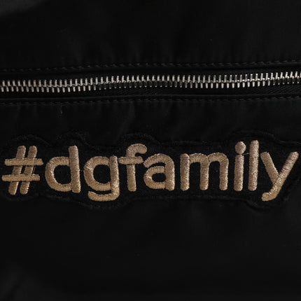 Dolce & Gabbana Black Nylon #DGFAMILY Embellished Backpack VULCANO Bag