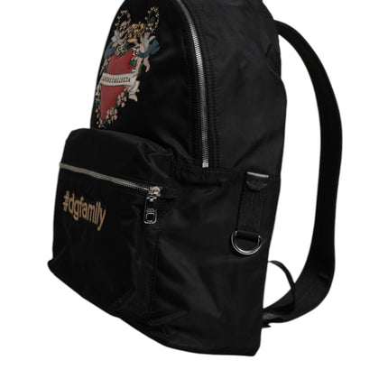 Dolce & Gabbana Black Nylon #DGFAMILY Embellished Backpack VULCANO Bag