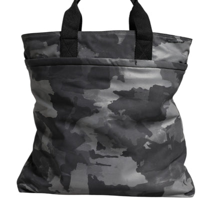 Dolce & Gabbana Black Camouflage Shoulder Strap Logo Plaque Bag