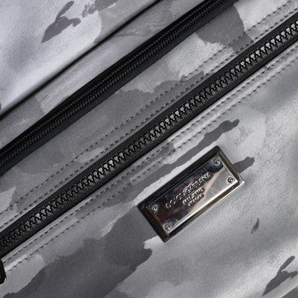 Dolce & Gabbana Black Camouflage Shoulder Strap Logo Plaque Bag