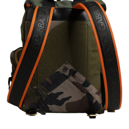 Dolce & Gabbana Military Green Patchwork Travel Backpack Bag
