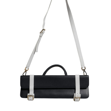 Dolce & Gabbana Blue White Calfskin Leather Crossbody Shoulder Bag