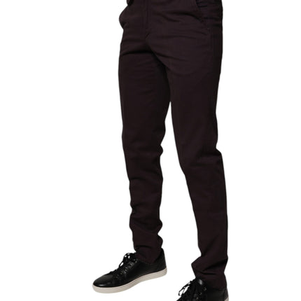 BENCIVENGA Brown Pure Cotton Slim Fit Men Dress Pants