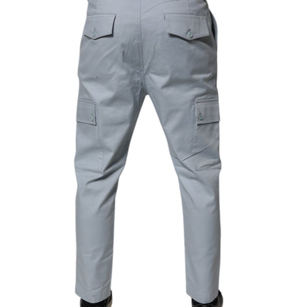 Dolce & Gabbana Light Blue Cotton Cargo Tapered Pants