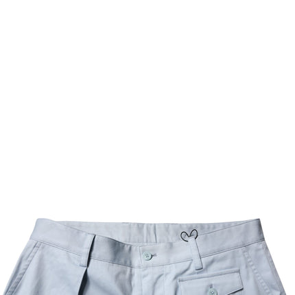 Dolce & Gabbana Light Blue Cotton Cargo Tapered Pants