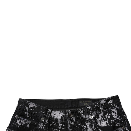 Dolce & Gabbana Black Tie Dye Cotton Straight Men Denim Jeans