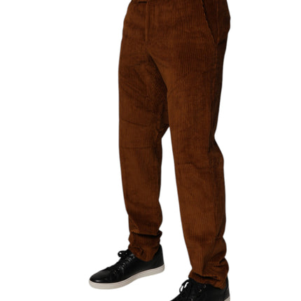 Dolce & Gabbana Dark Brown Corduroy Cotton Skinny Denim Jeans