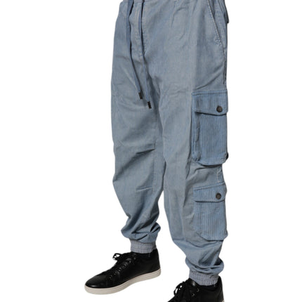 Dolce & Gabbana Light Blue Cotton Jogger Cargo Men Denim Pants