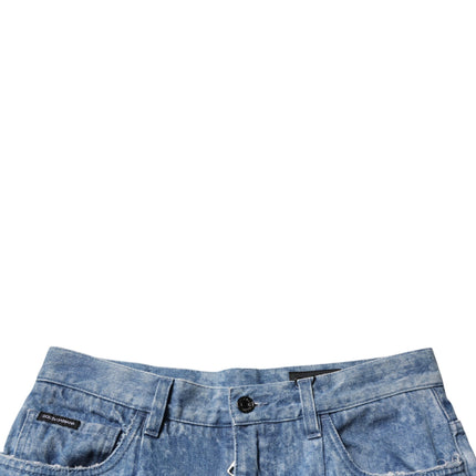 Dolce & Gabbana Blue Tie Dye Cotton Skinny Men Denim Jeans