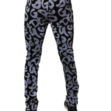 Dolce & Gabbana Black Logo Monogram Cotton Skinny Denim Jeans
