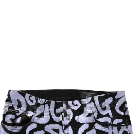Dolce & Gabbana Black Logo Monogram Cotton Skinny Denim Jeans