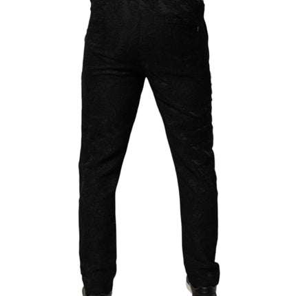 Dolce & Gabbana Black Mid Waist Jogger Men Sweatpants Pants