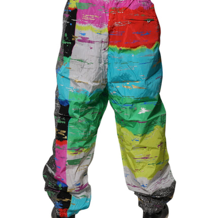 Dolce & Gabbana Multicolor Patchwork Mid Waist Sweatpants Pants