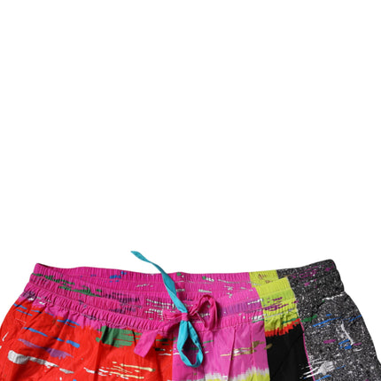 Dolce & Gabbana Multicolor Patchwork Mid Waist Sweatpants Pants